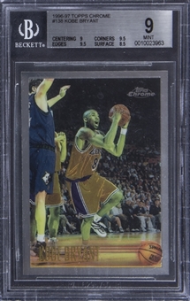 1996-97 Topps Chrome #138 Kobe Bryant Rookie Card - BGS MINT 9